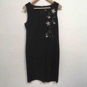 Ann Taylor Black Sleeveless Sheath Dress